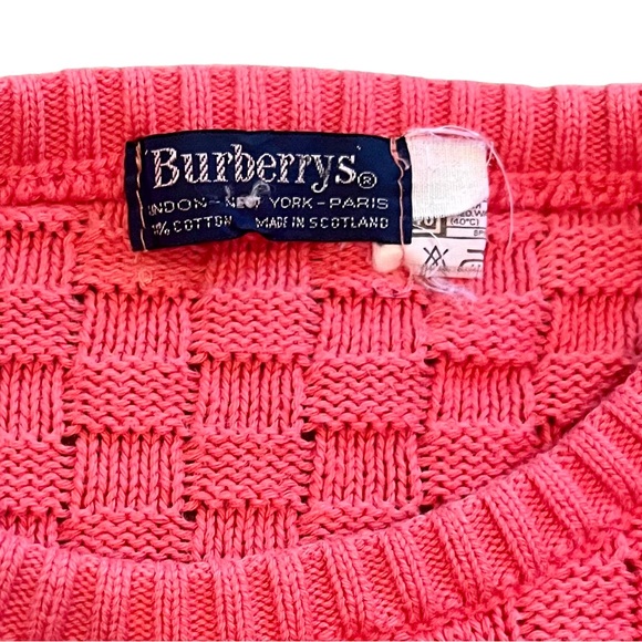 Vintage Burberry Woven Coral Sweater - Picture 3 of 6